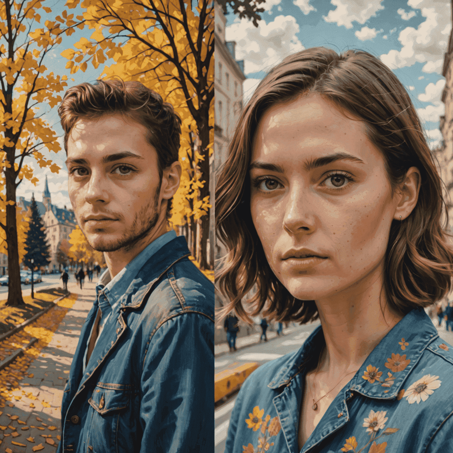 A split-screen image showing a photograph on one side and its AI-generated artistic interpretation on the other, demonstrating the capabilities of modern AI in style transfer